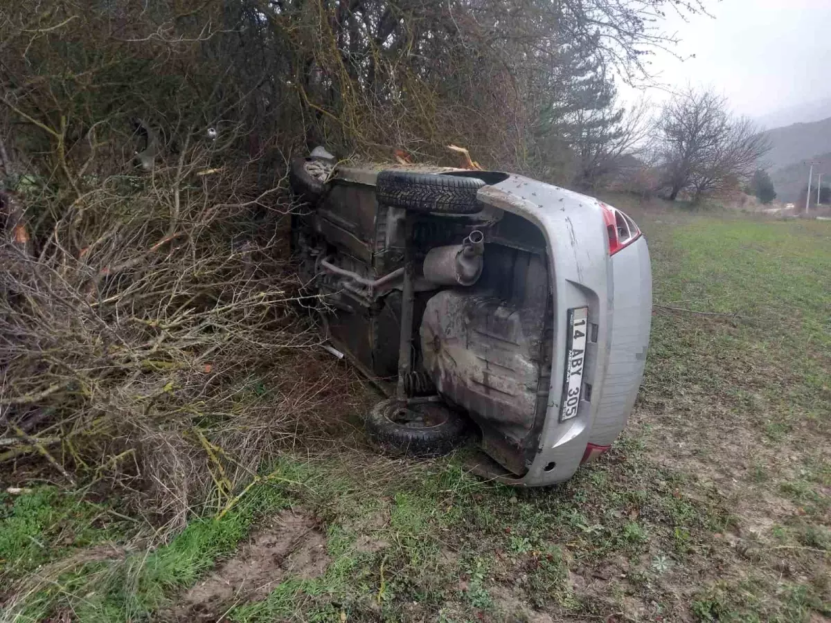 Mudurnu\'da Feci Kaza: Sürücü Takla Attı