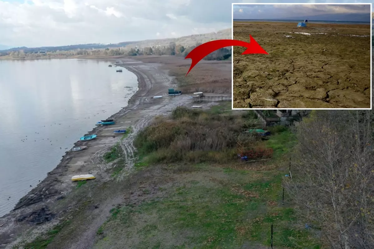 65 yıldır böylesi görülmedi! Sapanca\'da sular çekildi, görüntü endişe verici