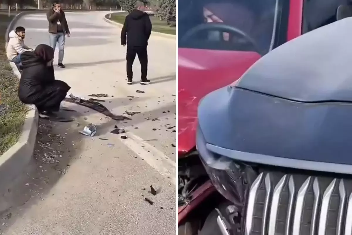 Direksiyon sınavında kurs aracı TOGG ile çarpıştı, sonuç inanılmaz