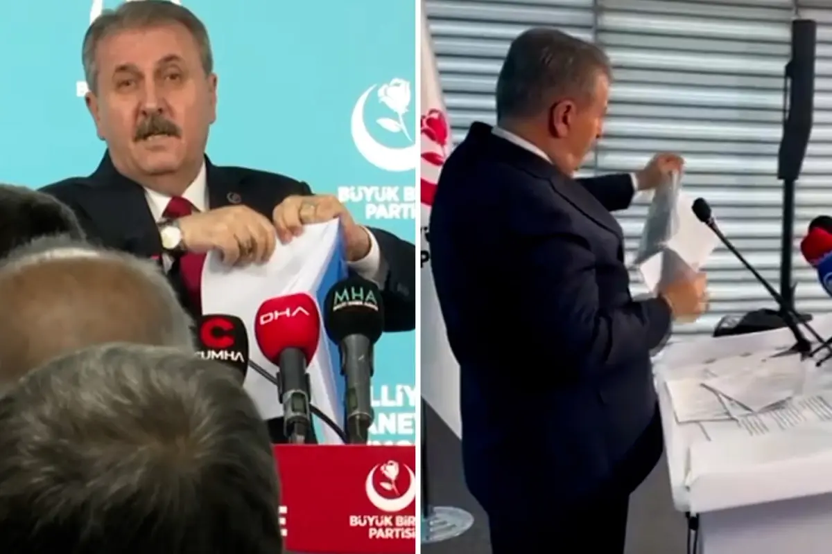 Mustafa Destici\'yi kızdıran rapor! Kameralar önünde yırtıp attı, salon ayakta alkışladı 