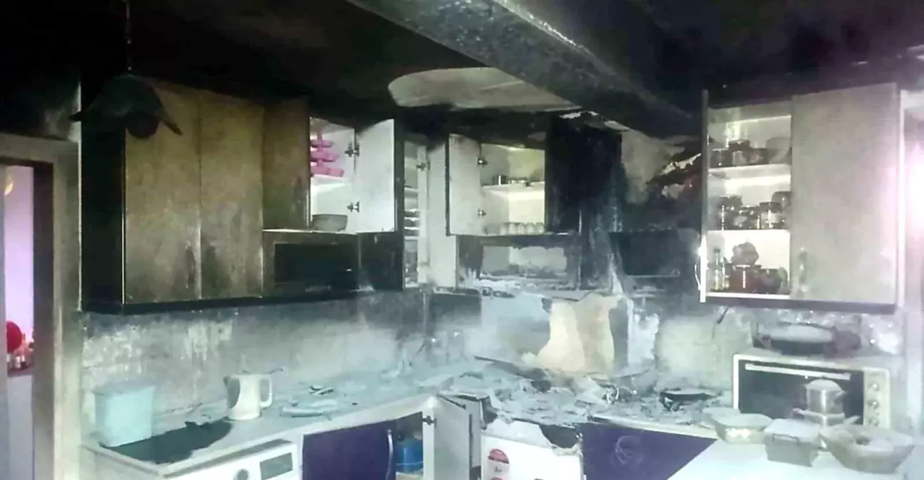 Söke\'de Mutfak Yangını Erken Fark Edildi