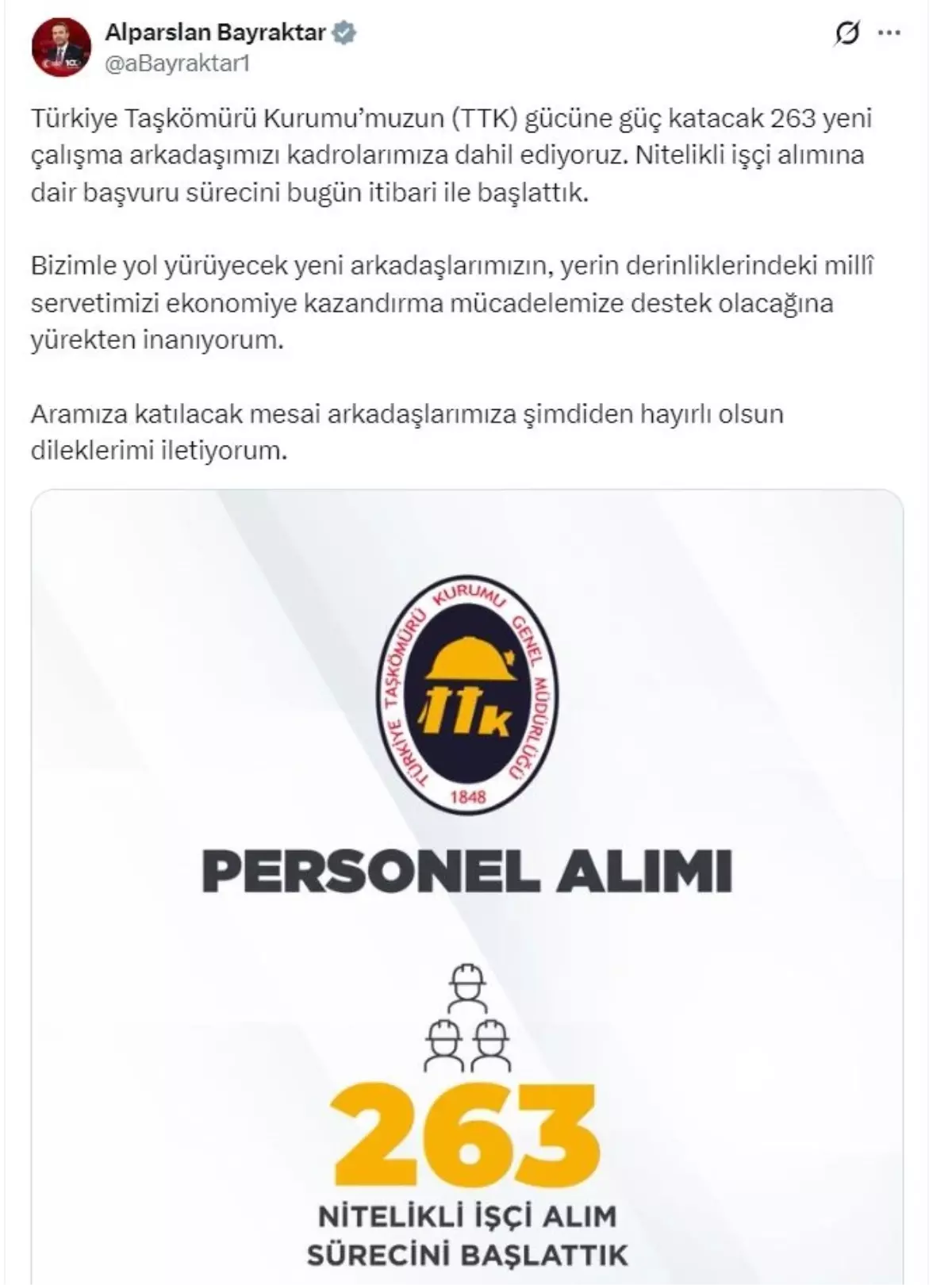 263 Yeni İşçi Alımı Müjdesi