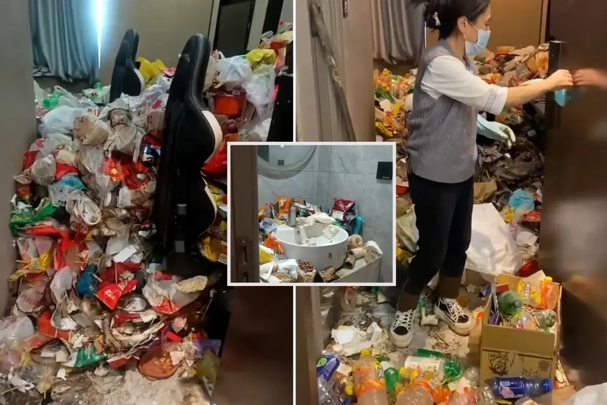 Çin\'deki otelde şok edici manzara: Oyun bağımlısı misafir çöp dağı bıraktı