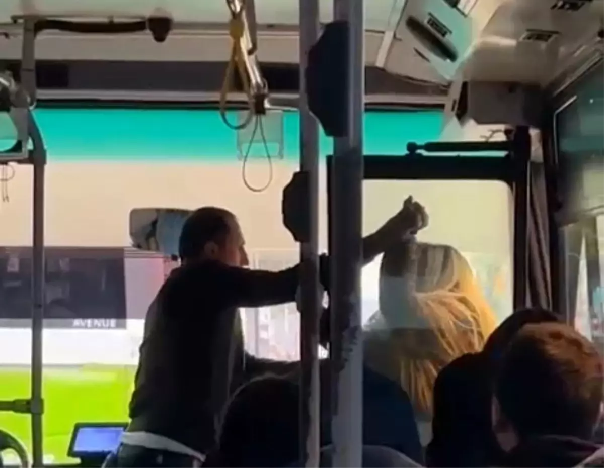 Otobüste kavga: Şoför ve kadın yolcu birbirine saldırdı