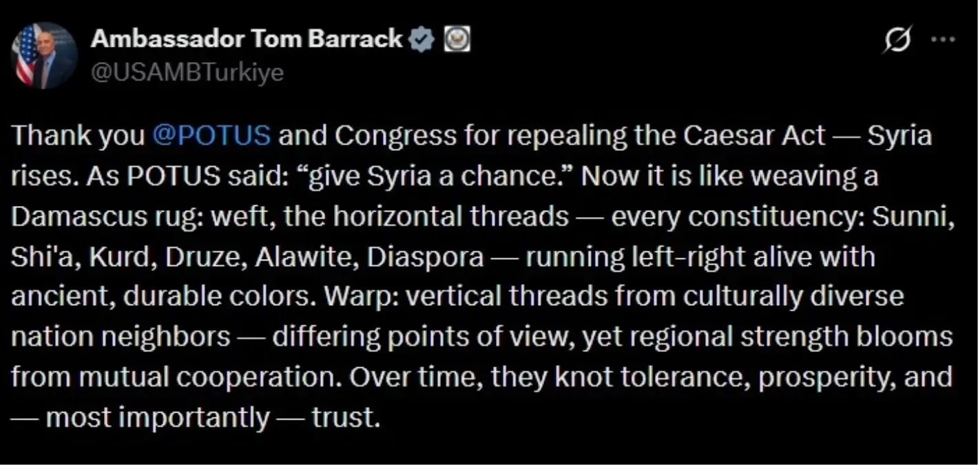 Barrack\'tan Sezar Yasası\'na Teşekkür