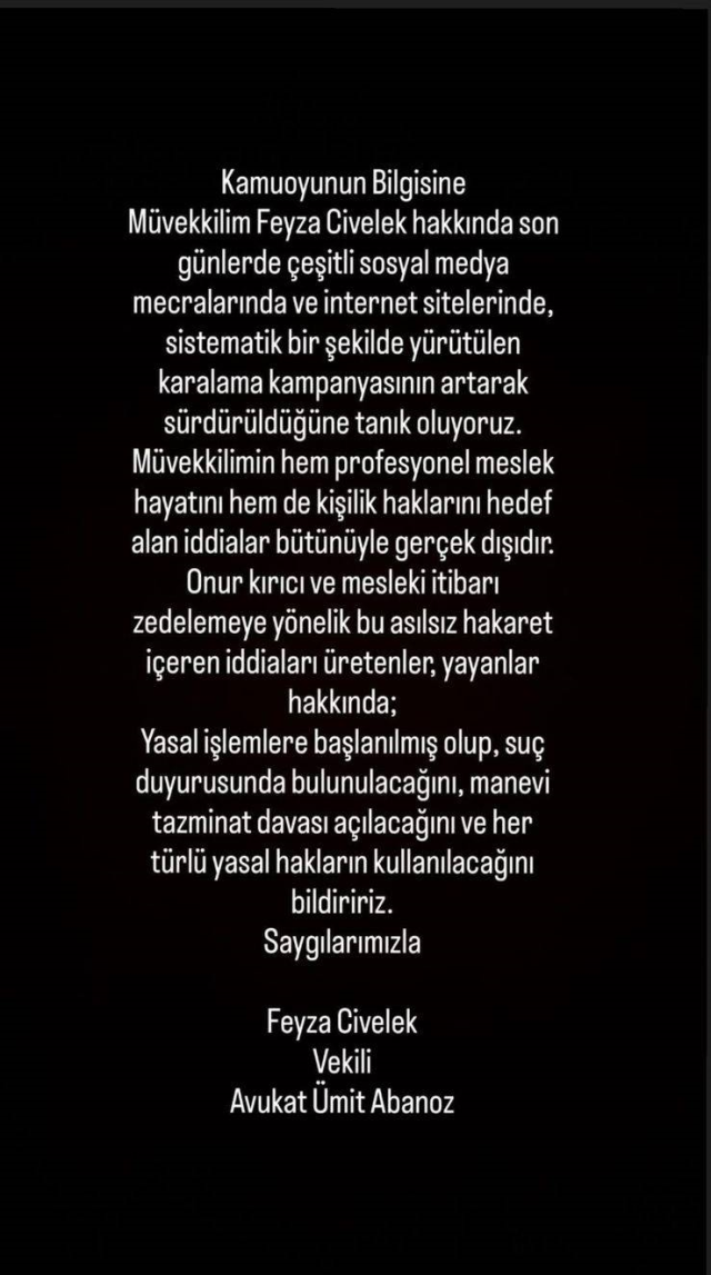 Feyza Civelek'in sabrı taştı! O iddialara karşı dava açıyor
