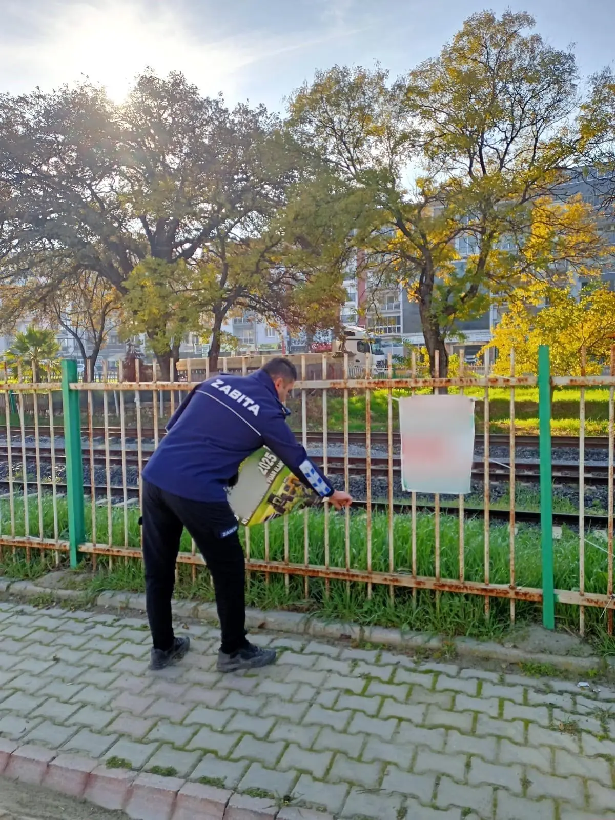 Germencik\'te izinsiz afişlere zabıta müdahalesi