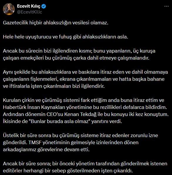 Habertürk çalışanı bir bir anlattı: Çürümüş sisteme itiraz edenler zorunlu izne gönderildi Habertürk çalışanı bir bir anlattı: Çürümüş sisteme itiraz edenler zorunlu izne gönderildi