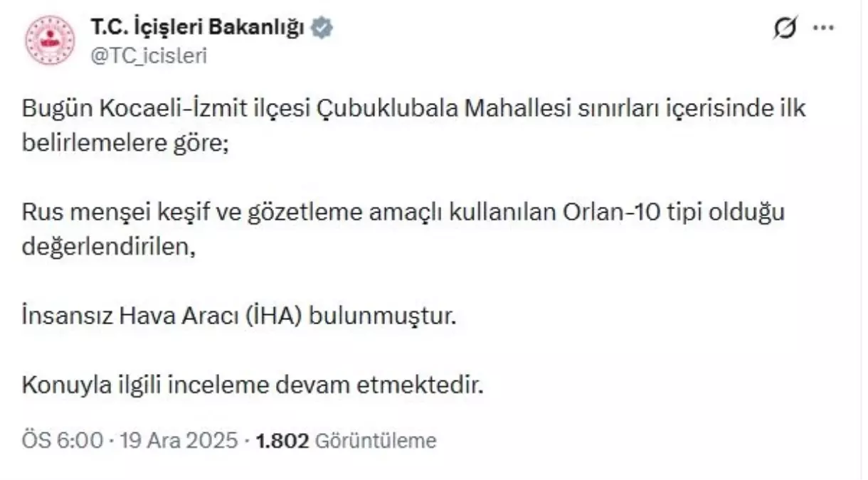 İzmit\'te İHA Düştü