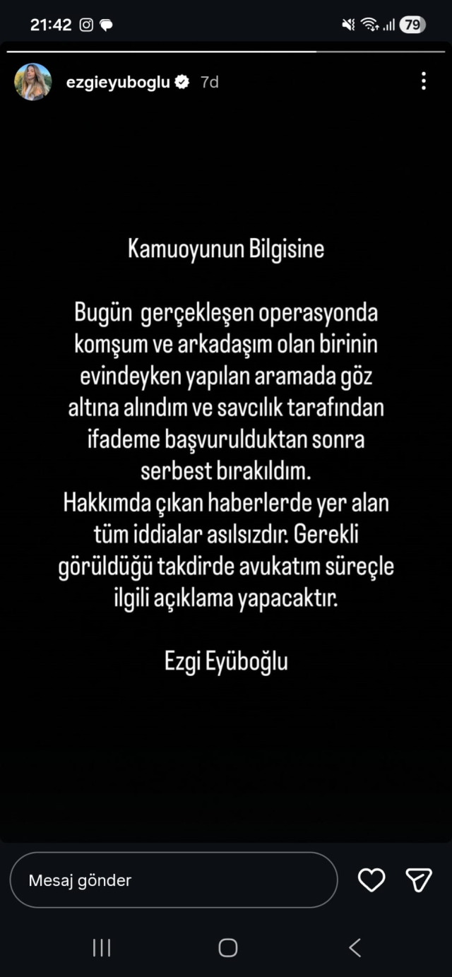 Uyuşturucu soruşturmasında serbest bırakılan ünlü oyuncudan ilk açıklama