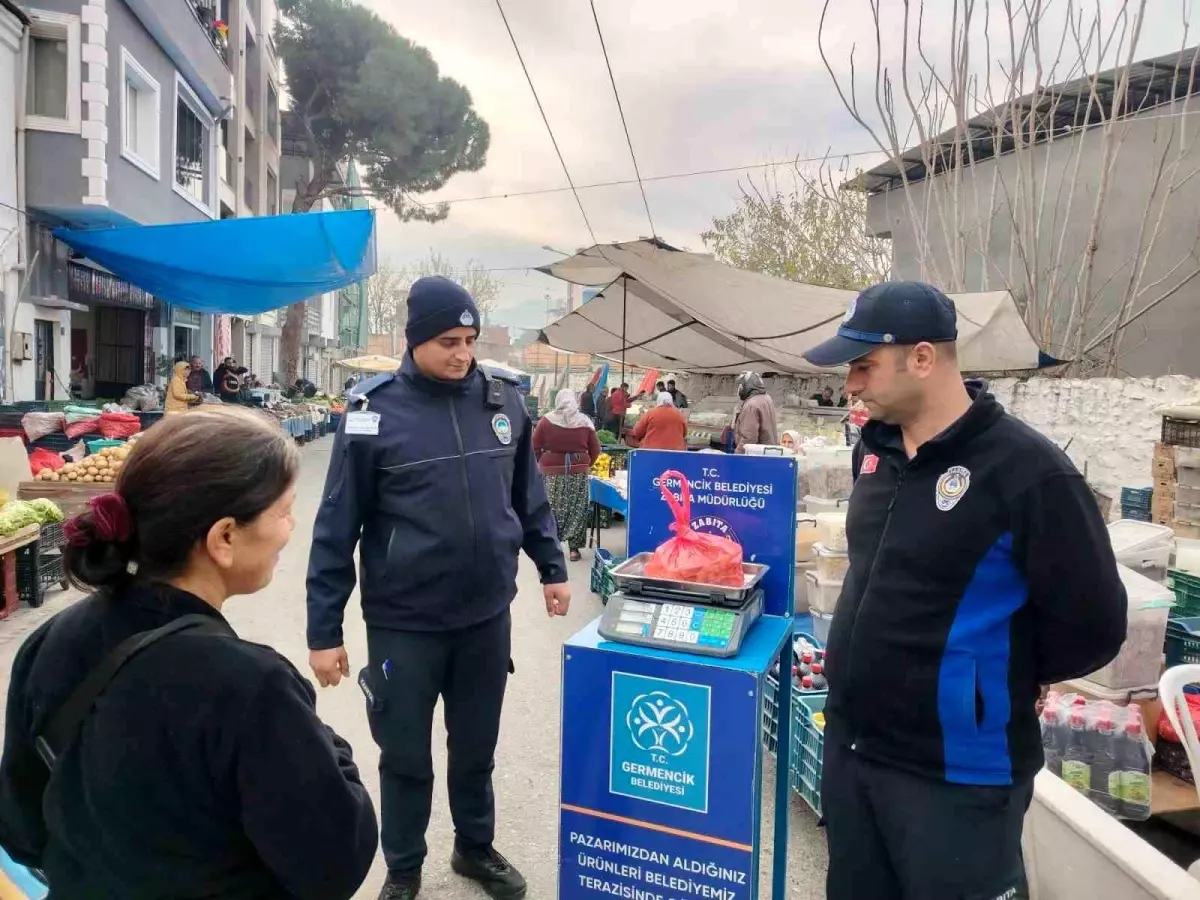 Germencik\'te pazarlarda \'kontrol kantarı\' uygulaması devam ediyor