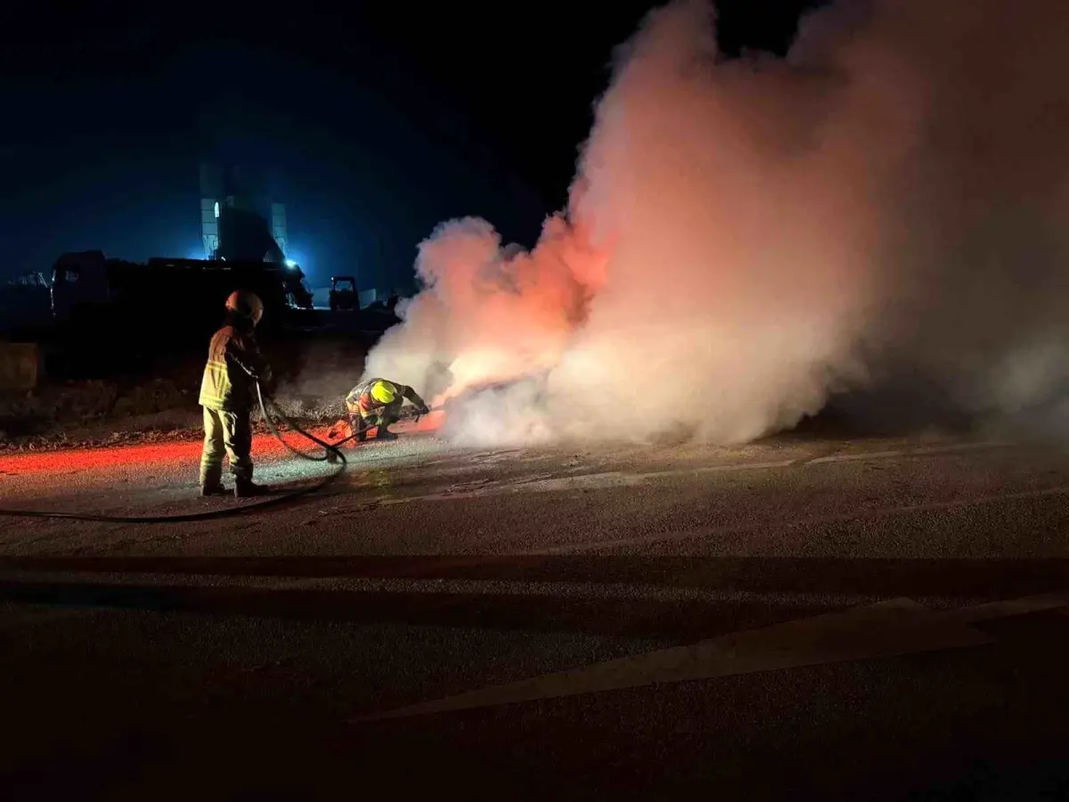 Bandırma-Susurluk yolunda yangın