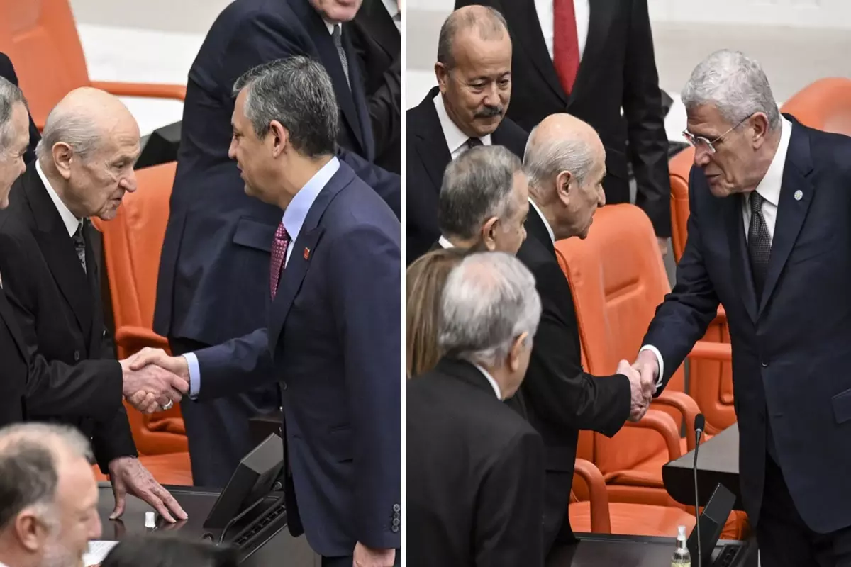 Bahçeli ile muhalefet liderleri arasında Meclis\'te dikkat çeken temas