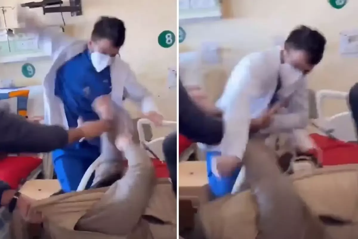 Doktordan boş yatağa uzanan hastaya feci dayak