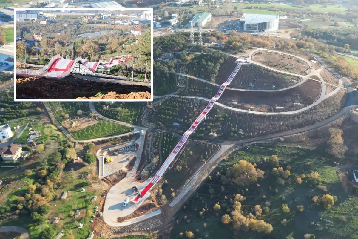 Türkiye'nin en uzun kaydırağında sona gelindi