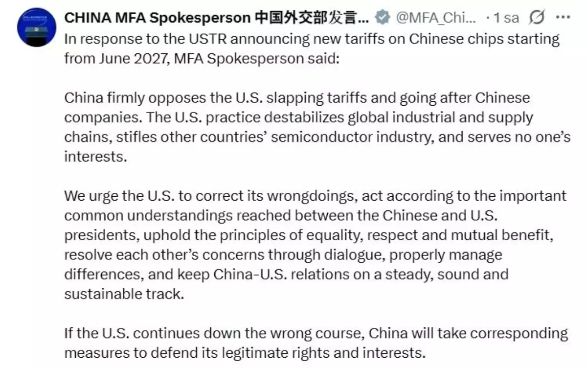 ABD\'nin Çin\'e Yarı İletken Gümrük Vergisi