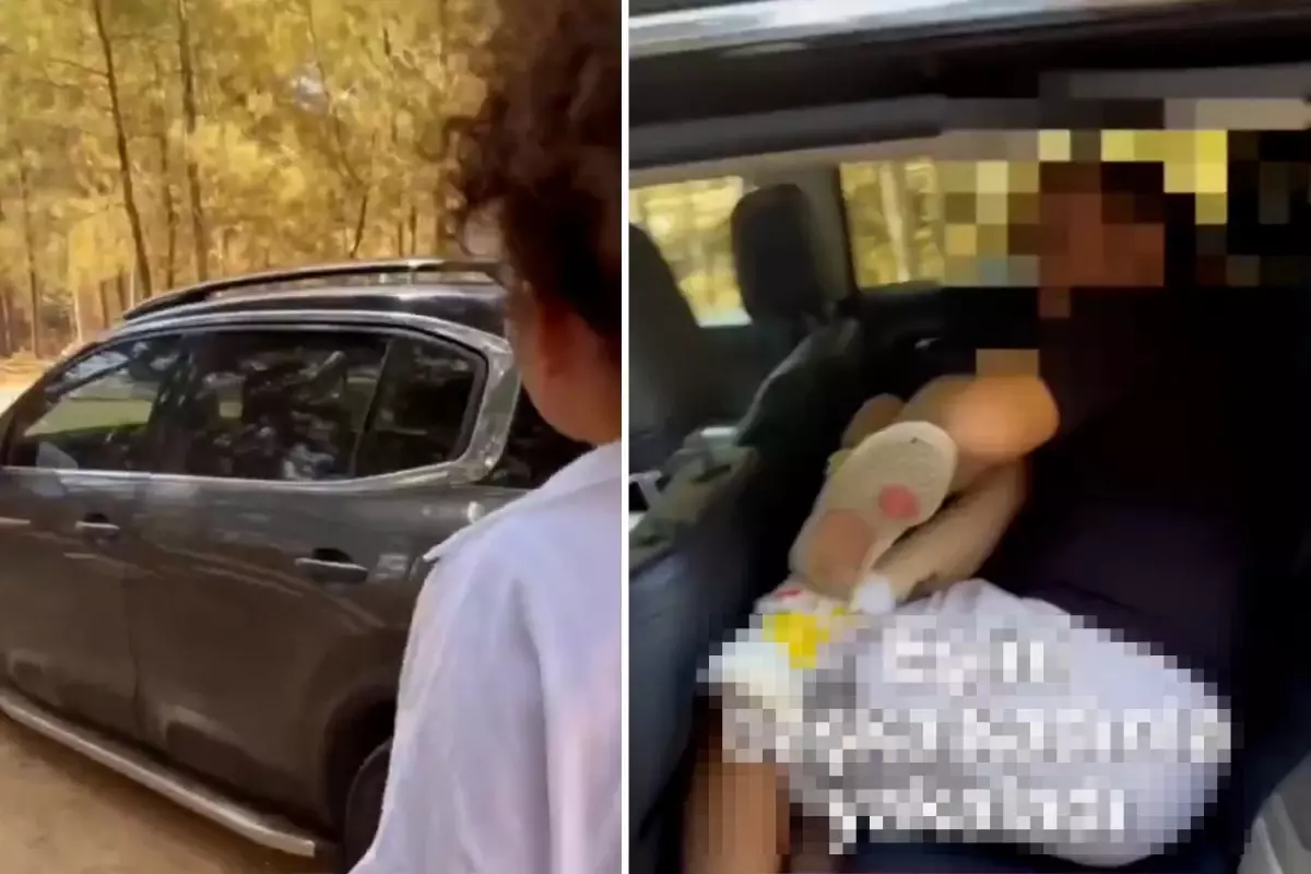 Kendisini aldatan kocasını arabada başka bir kadınla bastı