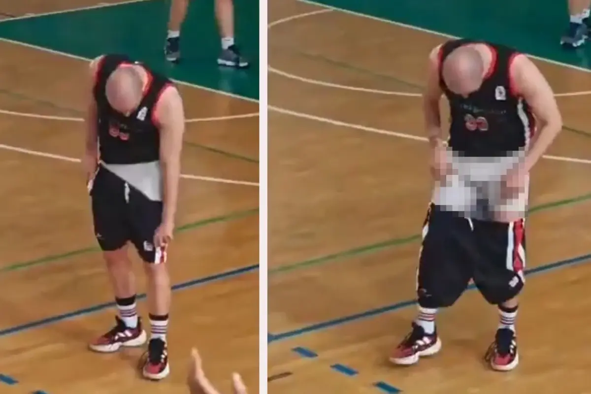 Tribünlere dönüp şortunu indirdi, salon yangın yerine döndü