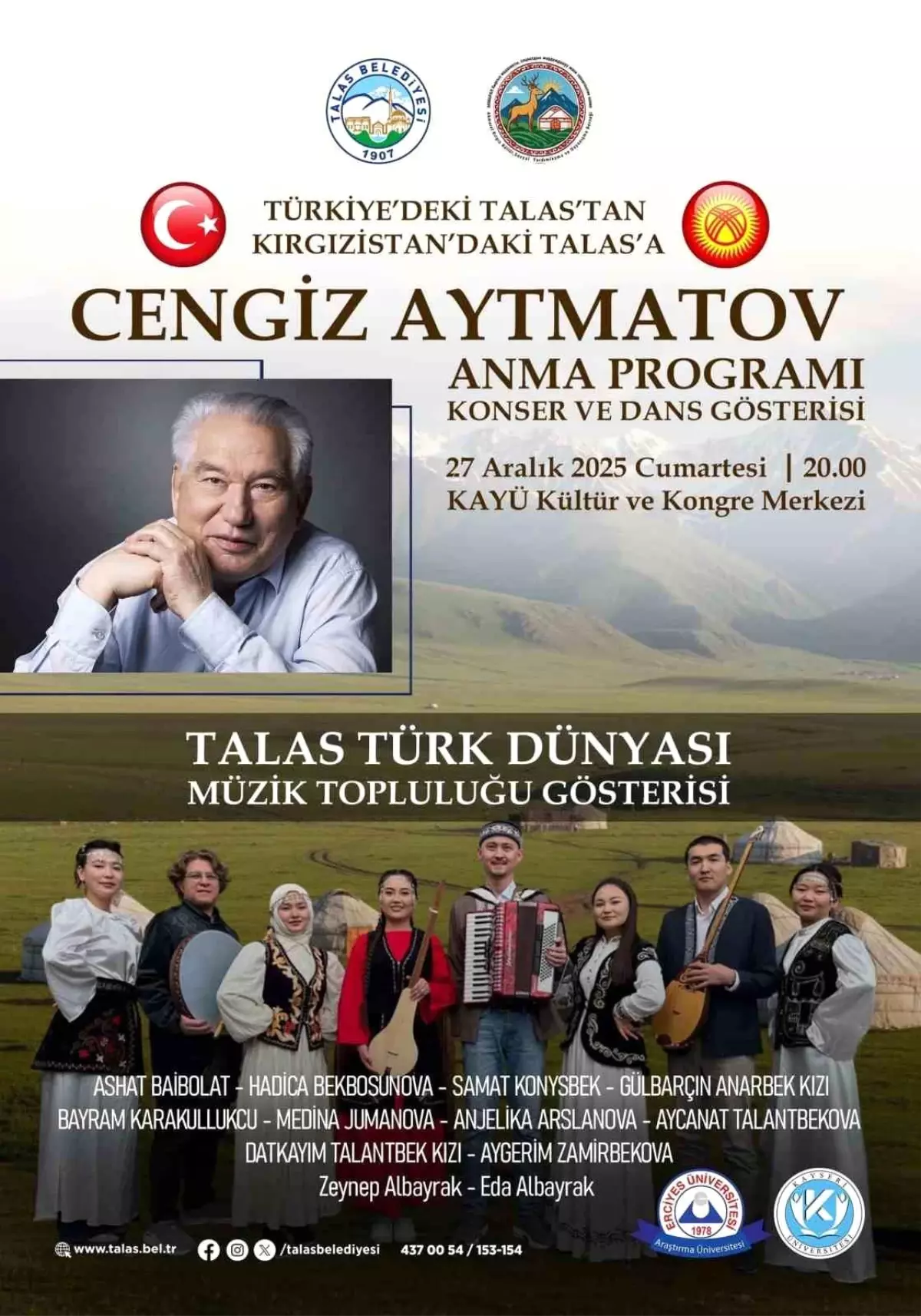 Türkiye\'deki Talas\'tan Kırgızistan\'daki Talas\'a gönül köprüsü