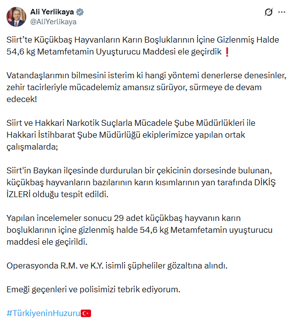 Şeytani plan! Kilolarca uyuşturucuyu hayvanların karın boşluklarına yerleştirmişler