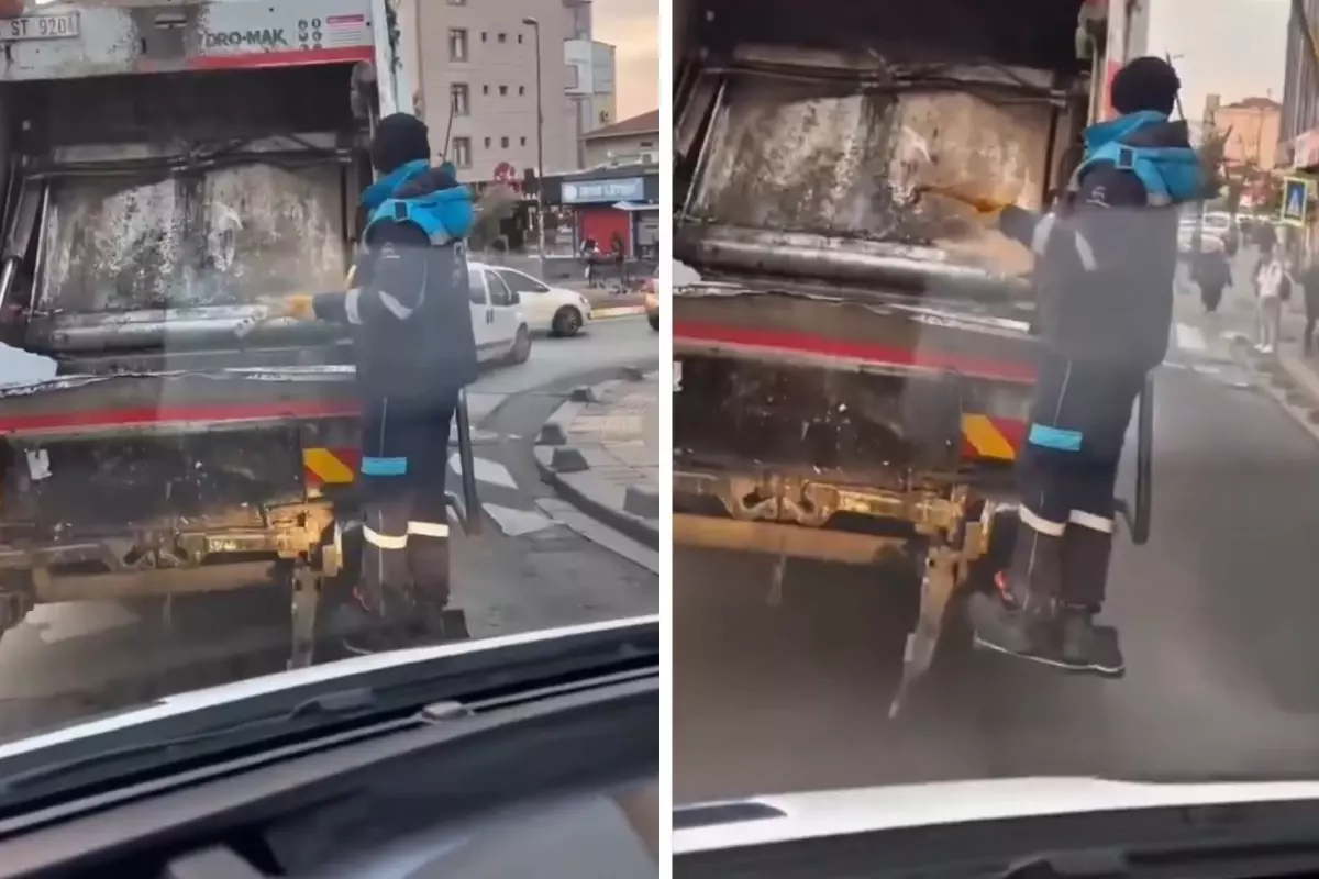 Yürek ısıtan anlar! Çöpten bulduğu müzik aletini bir anda çalmaya başladı