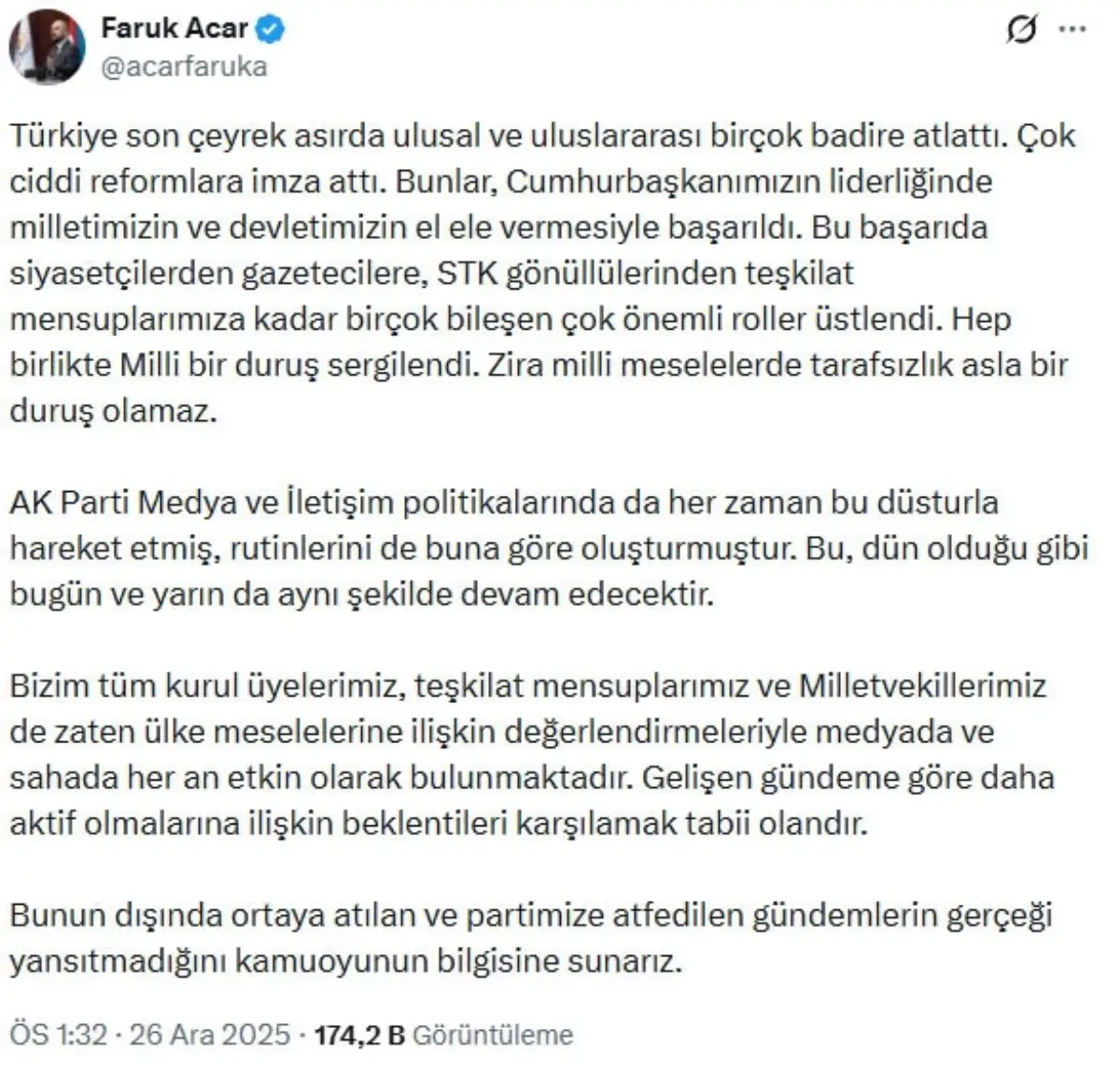 AK Parti\'den Medya ve Etkinlik Vurgusu