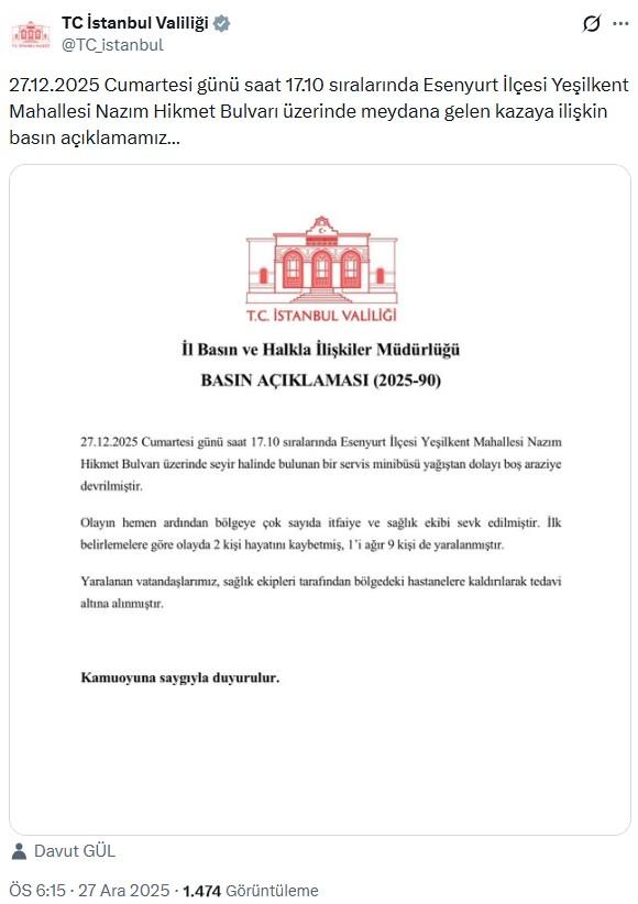 Esenyurt'ta kadın işçileri taşıyan otobüs devrildi: 2 ölü, 1'i ağır 9 yaralı