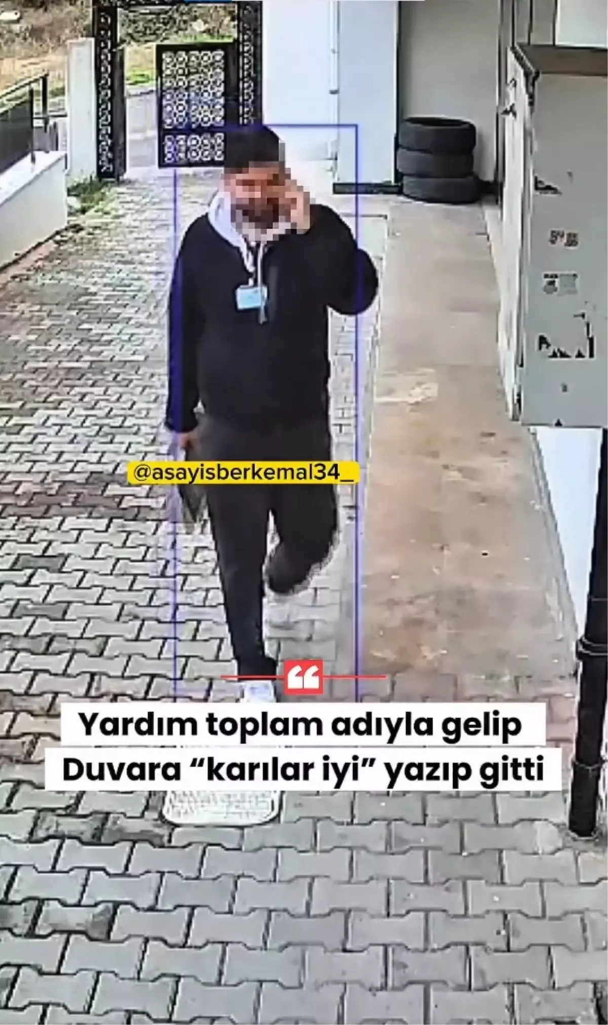 Yardım bahanesiyle girdi, duvarlara rezil yazılar yazdı