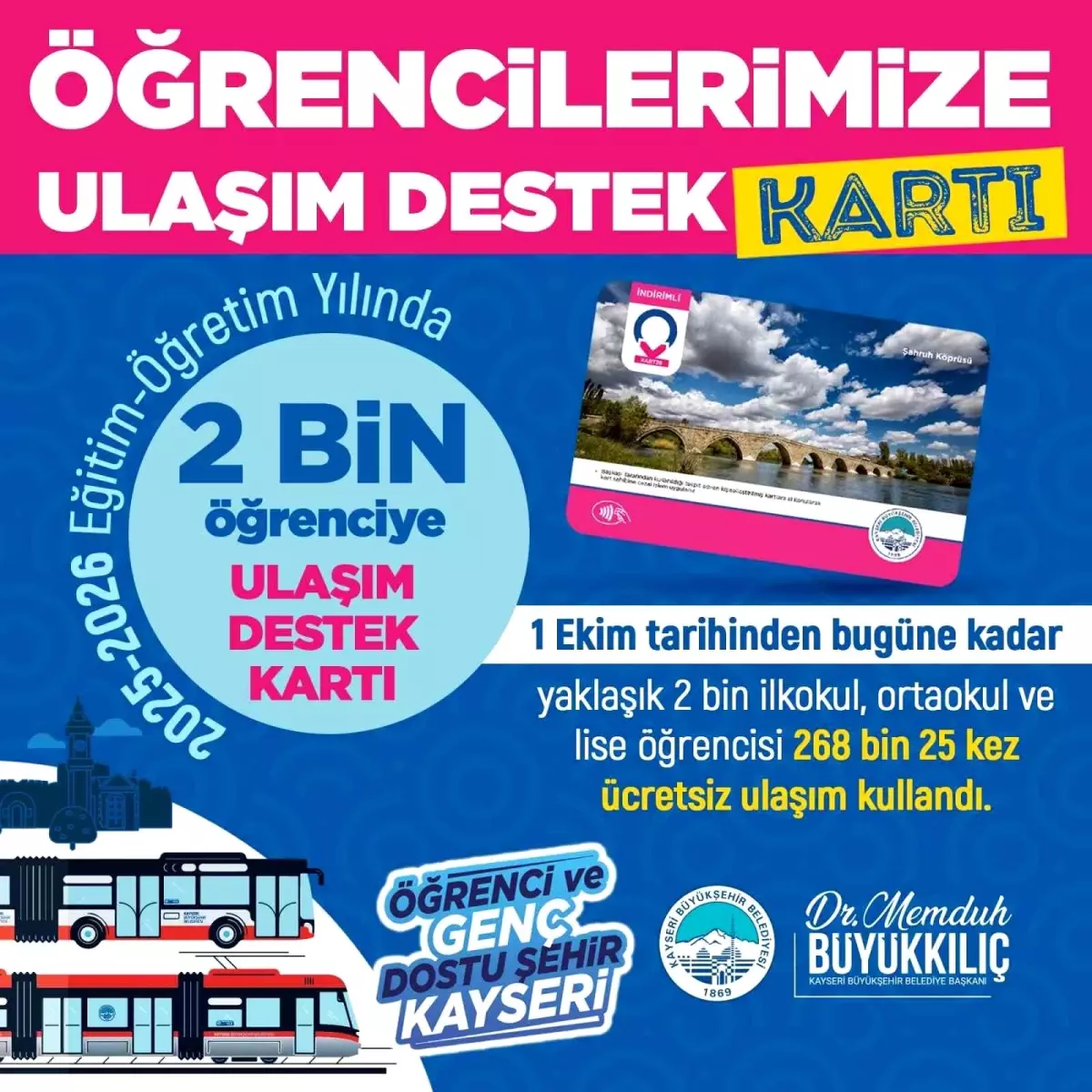 Büyükşehirin ulaşım desteğinden 2 bin öğrenci faydalanıyor