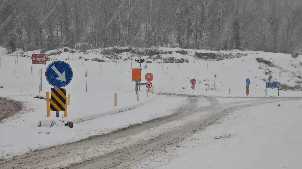 Zonguldak\'ta Kar Yağışı 81 Köy Yolunu Kapadı