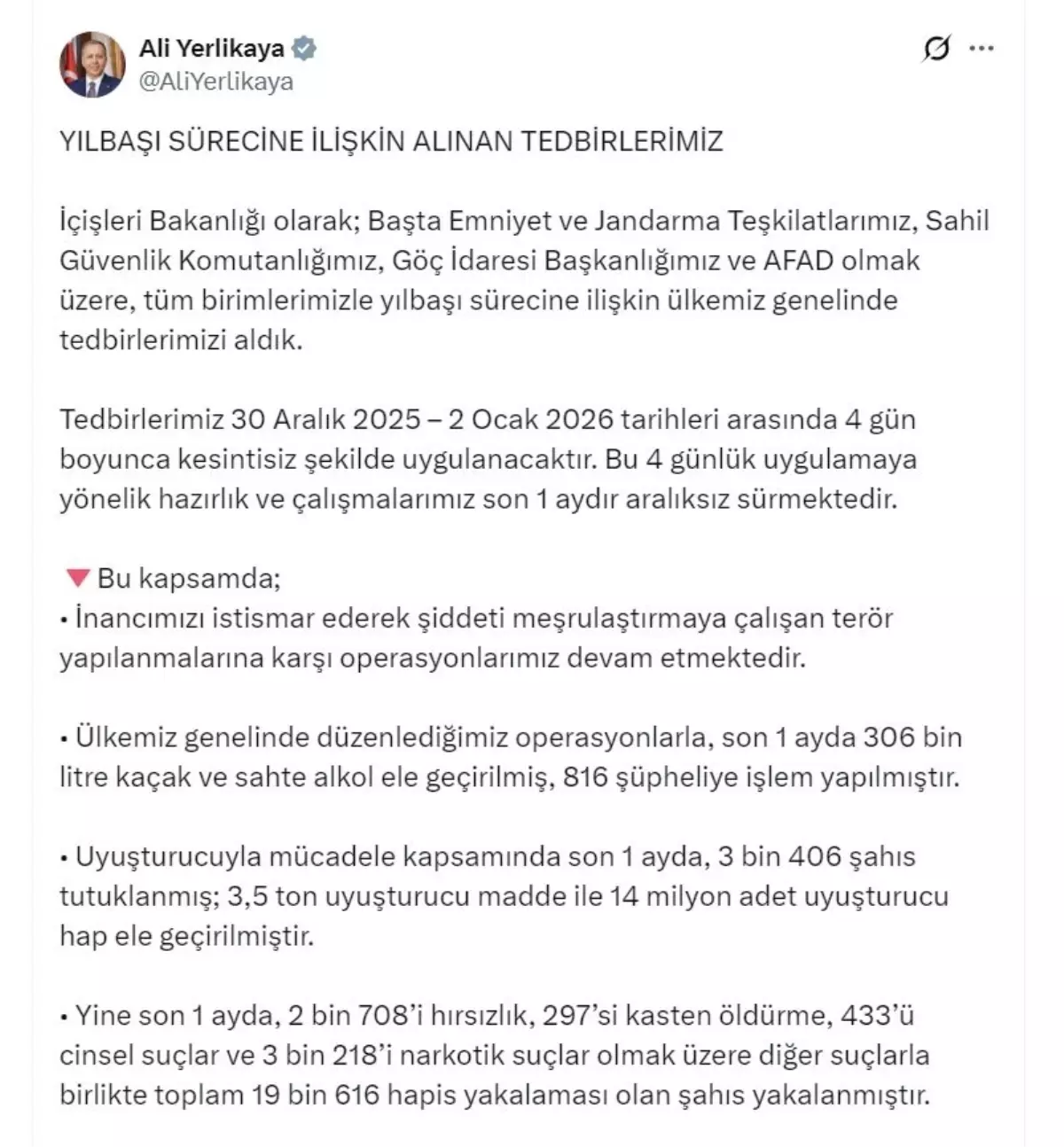 Yılbaşı İçin 12.687 Güvenlik Noktası