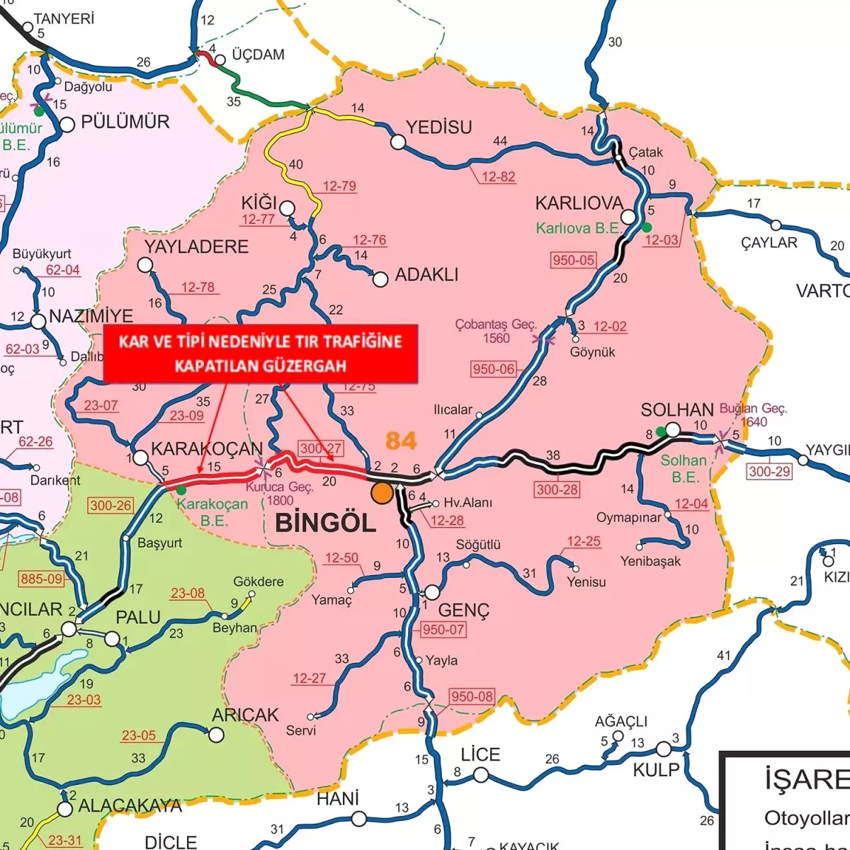 Bingöl\'de Kar Yağışı Yolları Kapattı