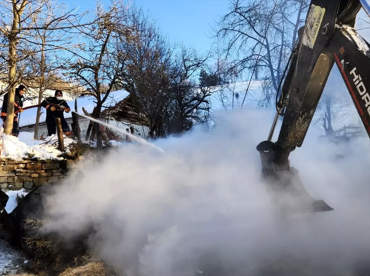 Gerze\'de Ahır Yangını: 9 Hayvan Telefi