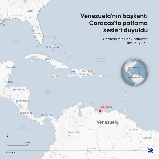 Venezuela'nın başkenti Karakas'ta çok sayıda patlama! ABD basını duyurdu Venezuela'nın başkenti Karakas'ta çok sayıda patlama! ABD basını duyurdu