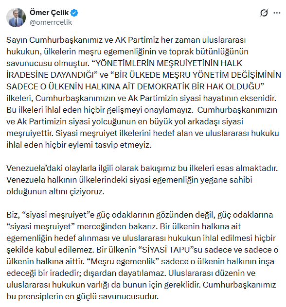 AK Parti'den ABD'nin Maduro hamlesine ilk tepki