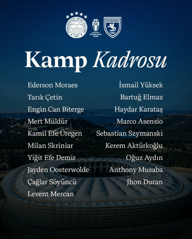 Fenerbahçe'de Samsunspor karşısında 10 eksik