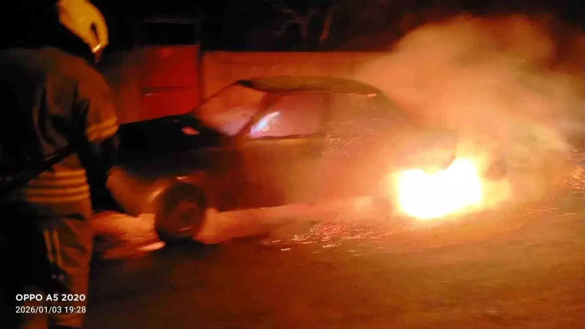 Gönen\'de Araç Yangını