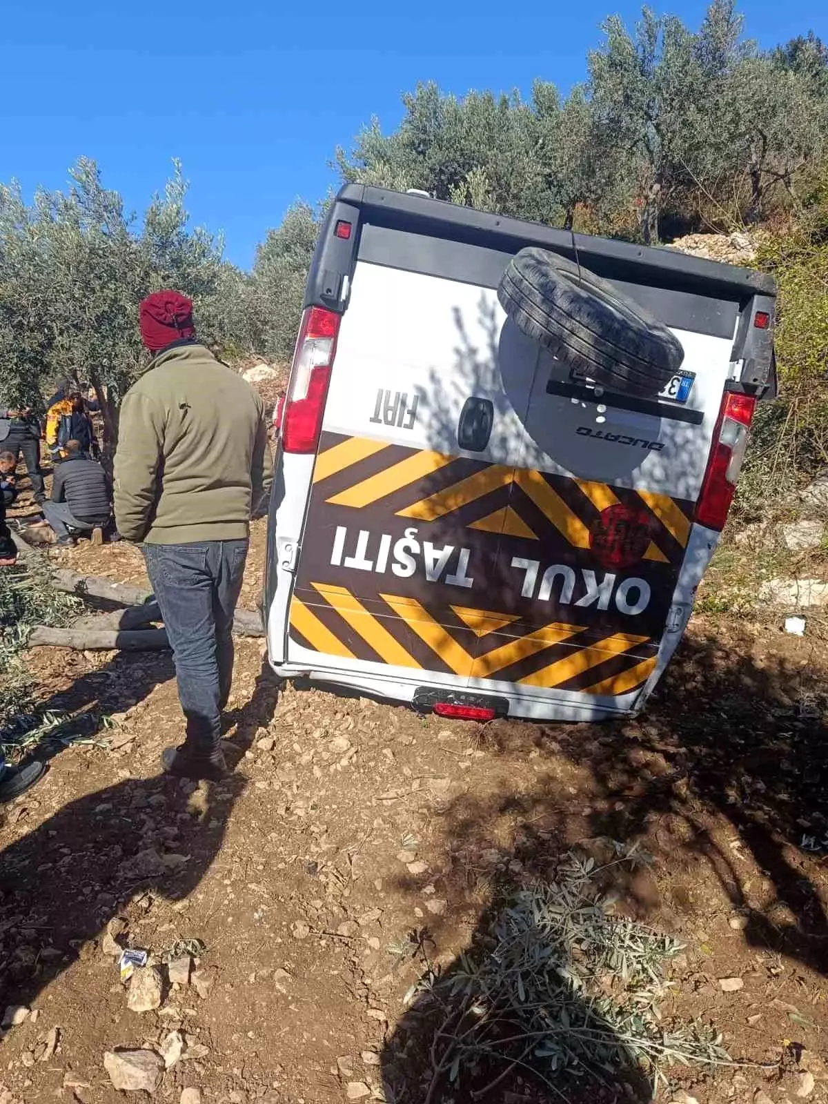 Öğrenci servisi zeytinliğe uçtu: 5 yaralı