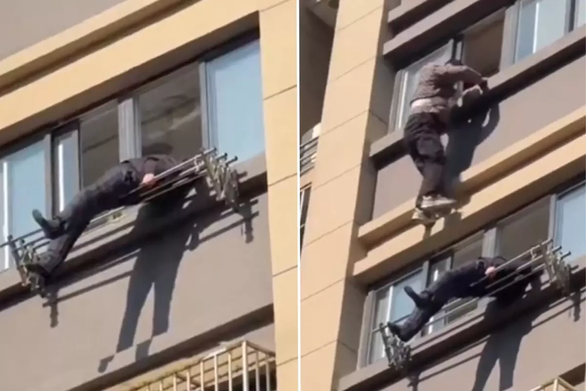 15. kattan düştü, çamaşır askısına takıldı: Çin\'de mucizevi kurtuluş