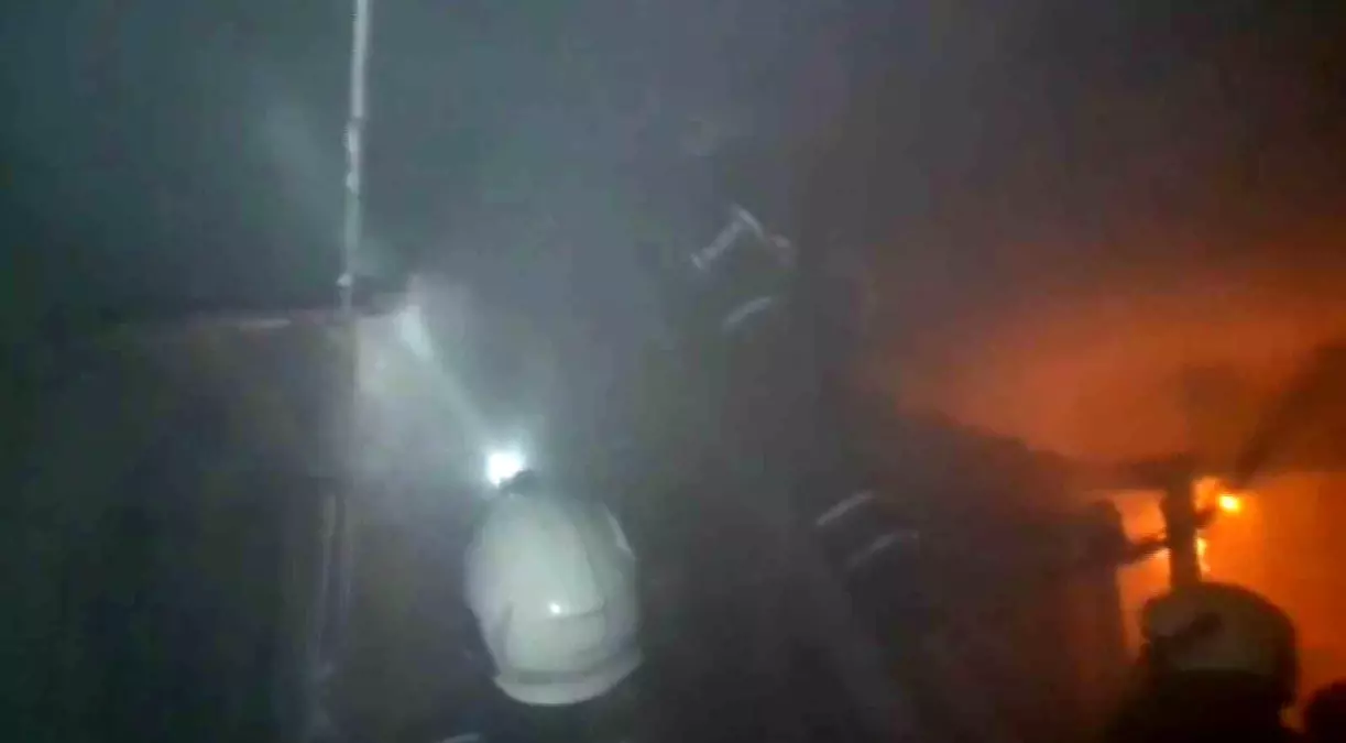 Çatı katındaki odunlukta çıkan yangında 40 güvercin telef oldu