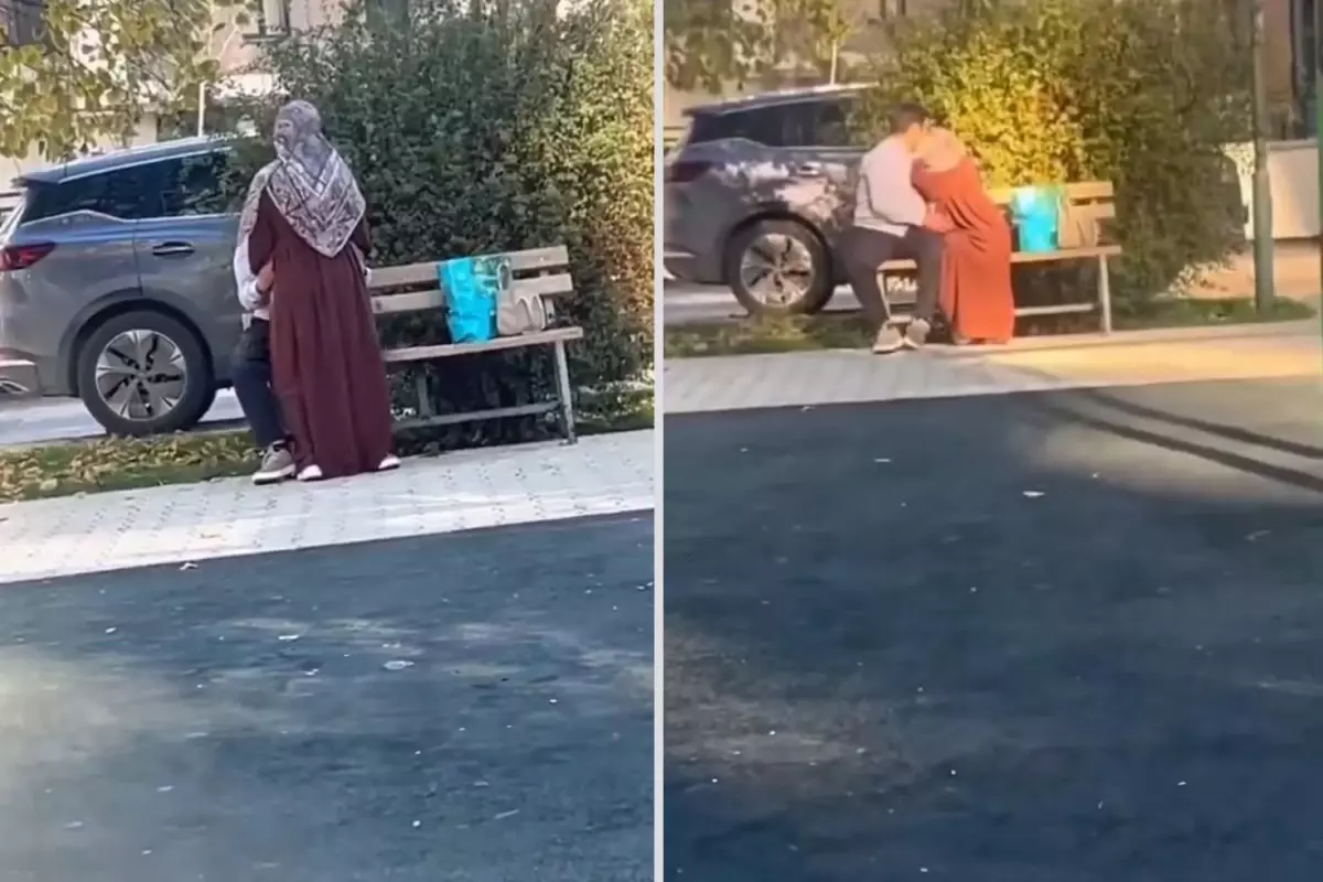 Sokak ortasında rezil görüntü! Kimseye aldırış etmediler