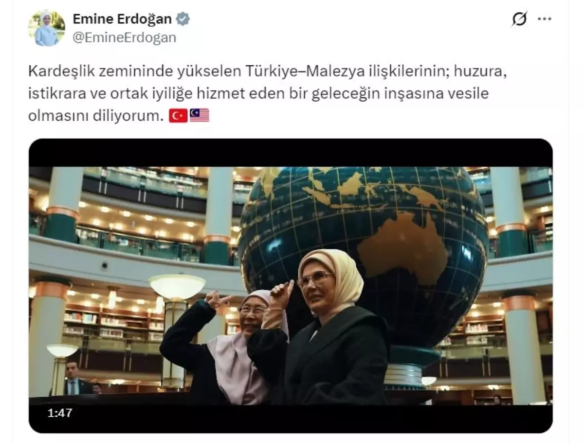 Emine Erdoğan\'dan Malezya Başbakanının eşi ile yaptığı ziyaretlerden paylaşım