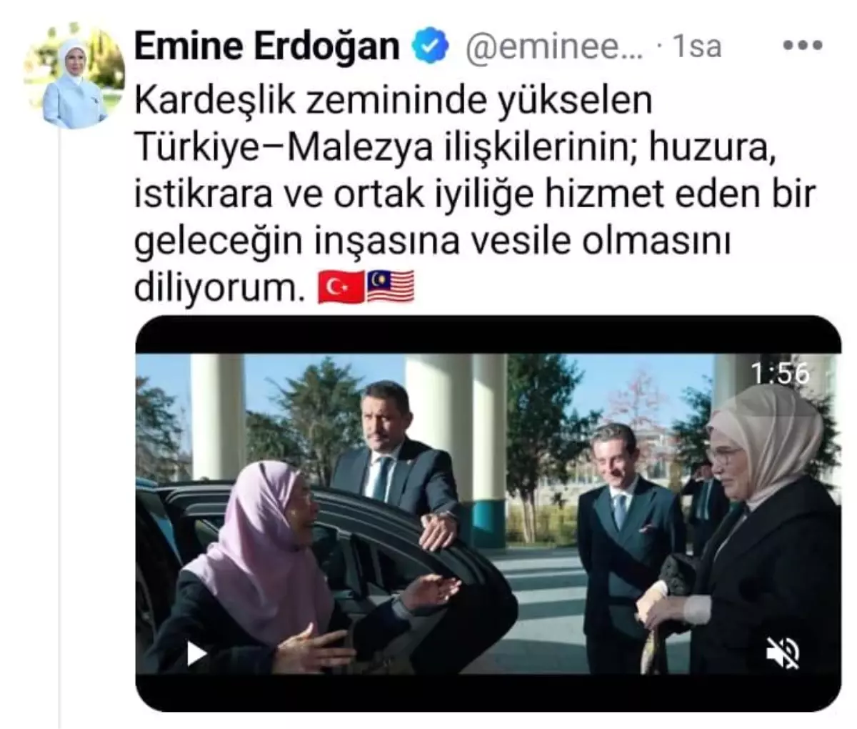 Emine Erdoğan, Malezya Başbakanı\'nın eşi Wan Azizah İsmail ile programlarına ilişkin video paylaştı