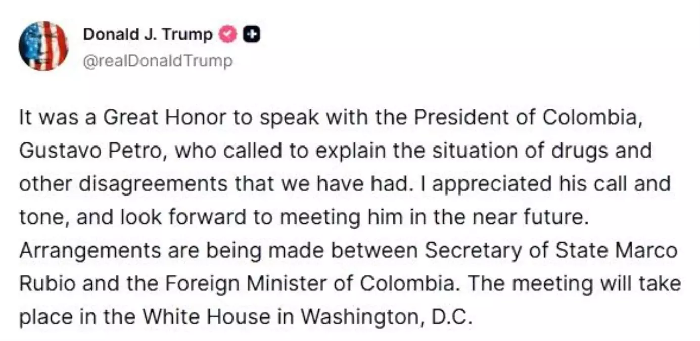 Trump ve Petro Telefon Görüşmesi Yaptı