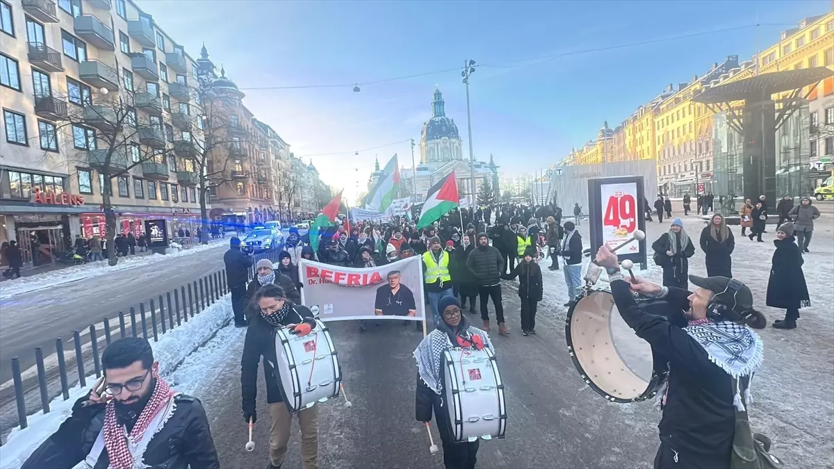 Stockholm\'de Gazze ve Venezuela Protestosu