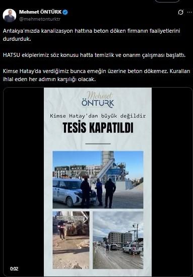 Vatandaşın tepkisine aldırış etmedi, kanalizasyona beton döktü