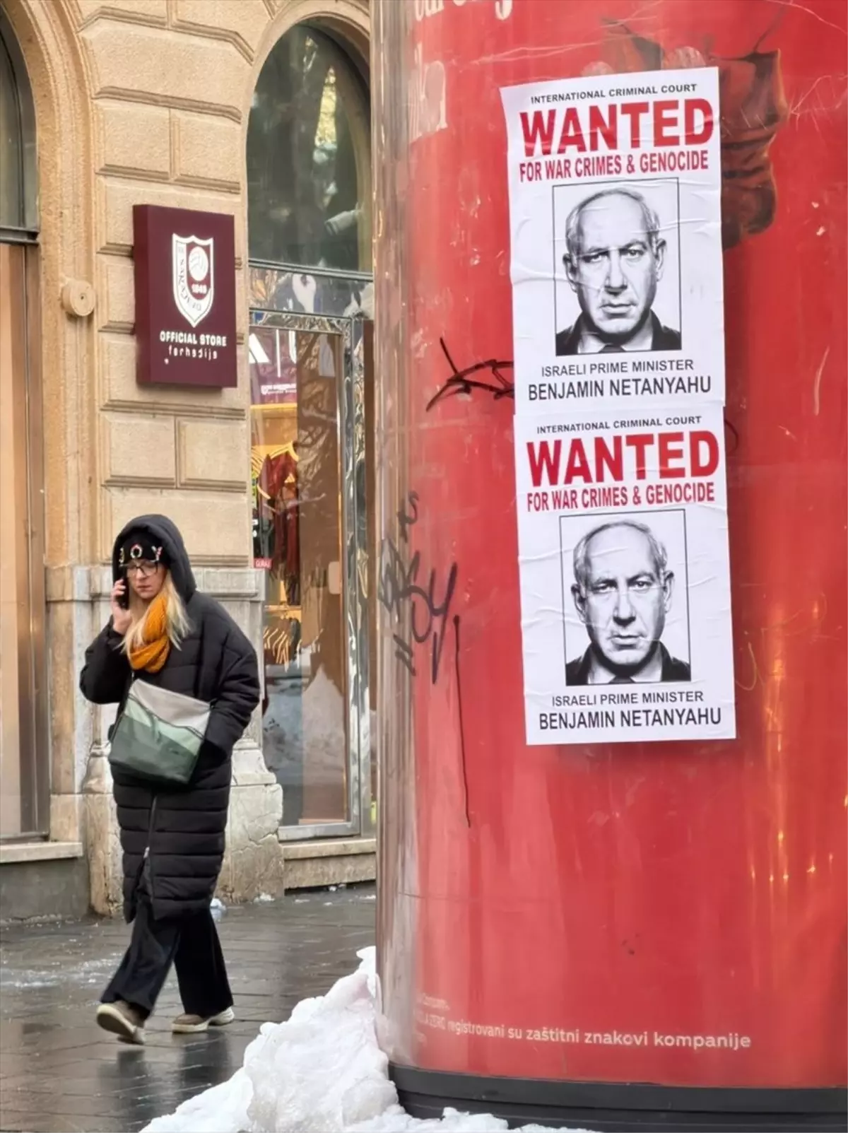 Saraybosna\'da Netanyahu Afişleri