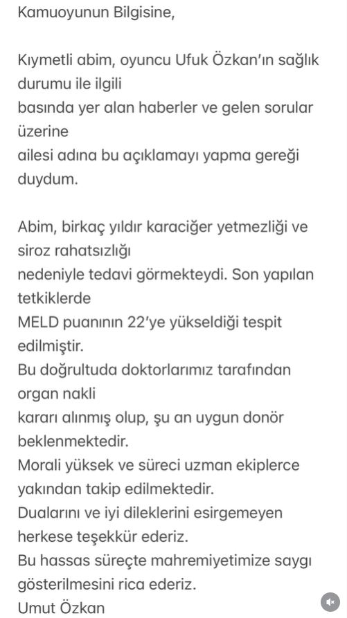 Ünlü oyuncu Ufuk Özkan acil olarak hastaneye kaldırıldı