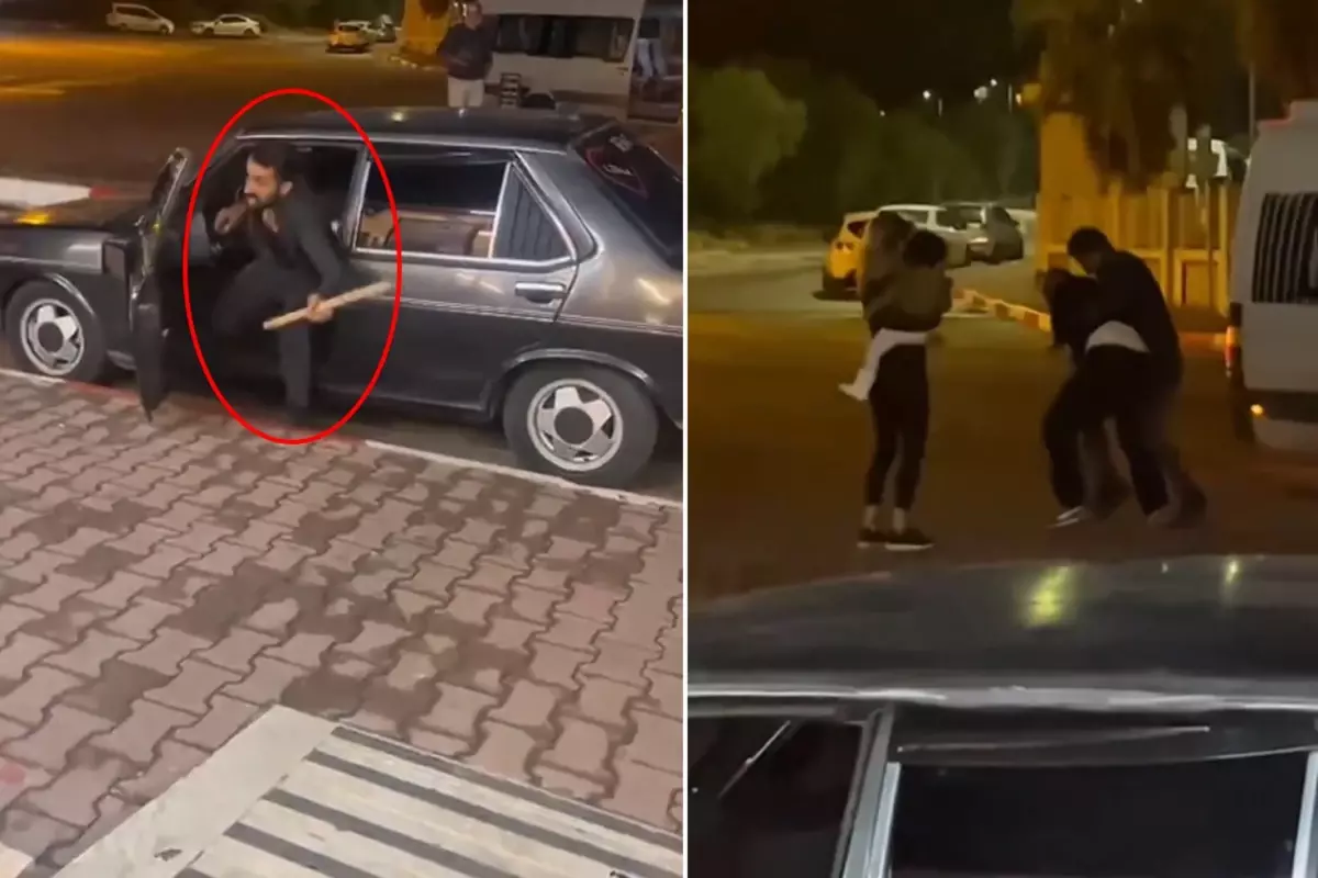 Sopayı kapıp tartıştığı şahsı eşi ve çocuğunun yanında darp etti