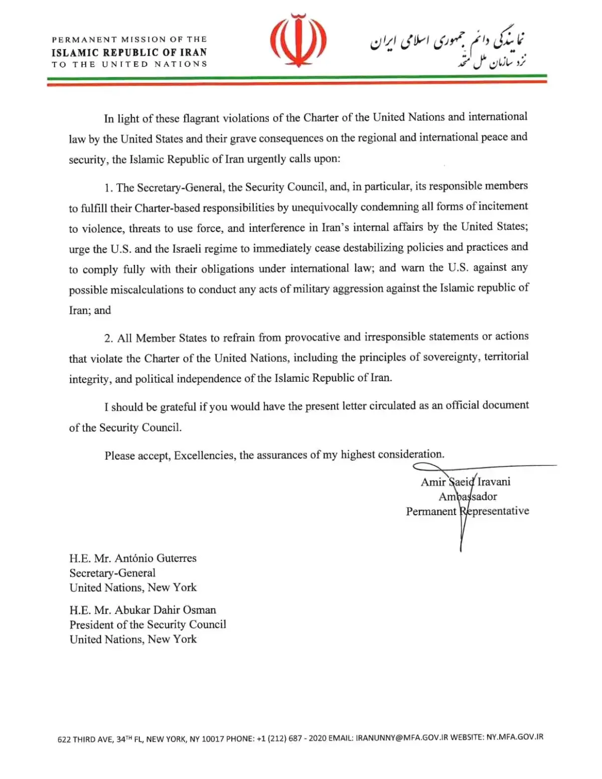 İran\'dan BM\'ye Trump\'a Tepki